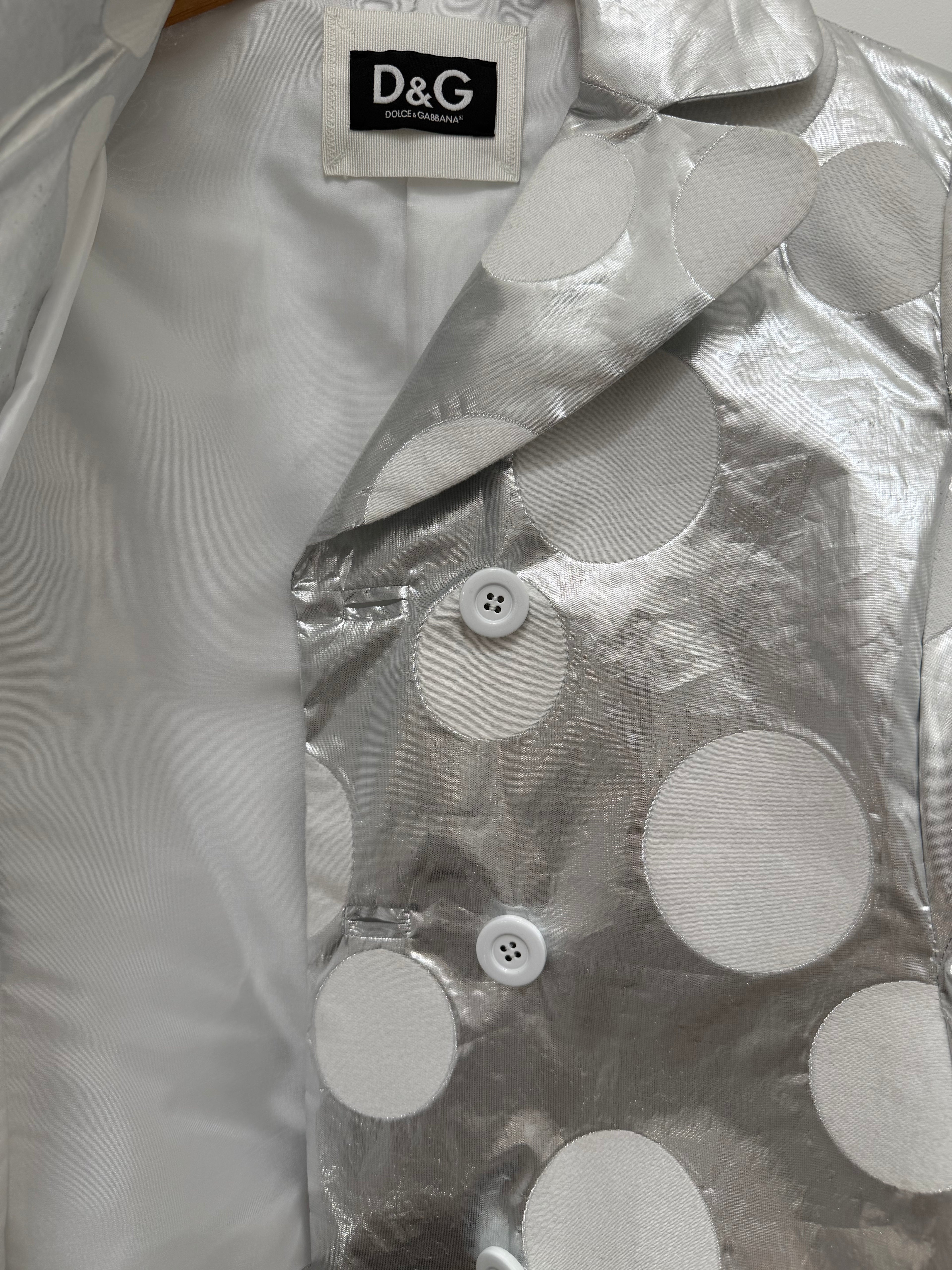 Dolce & Gabbana Metallic Silver Polka Dot Jacket – view 10