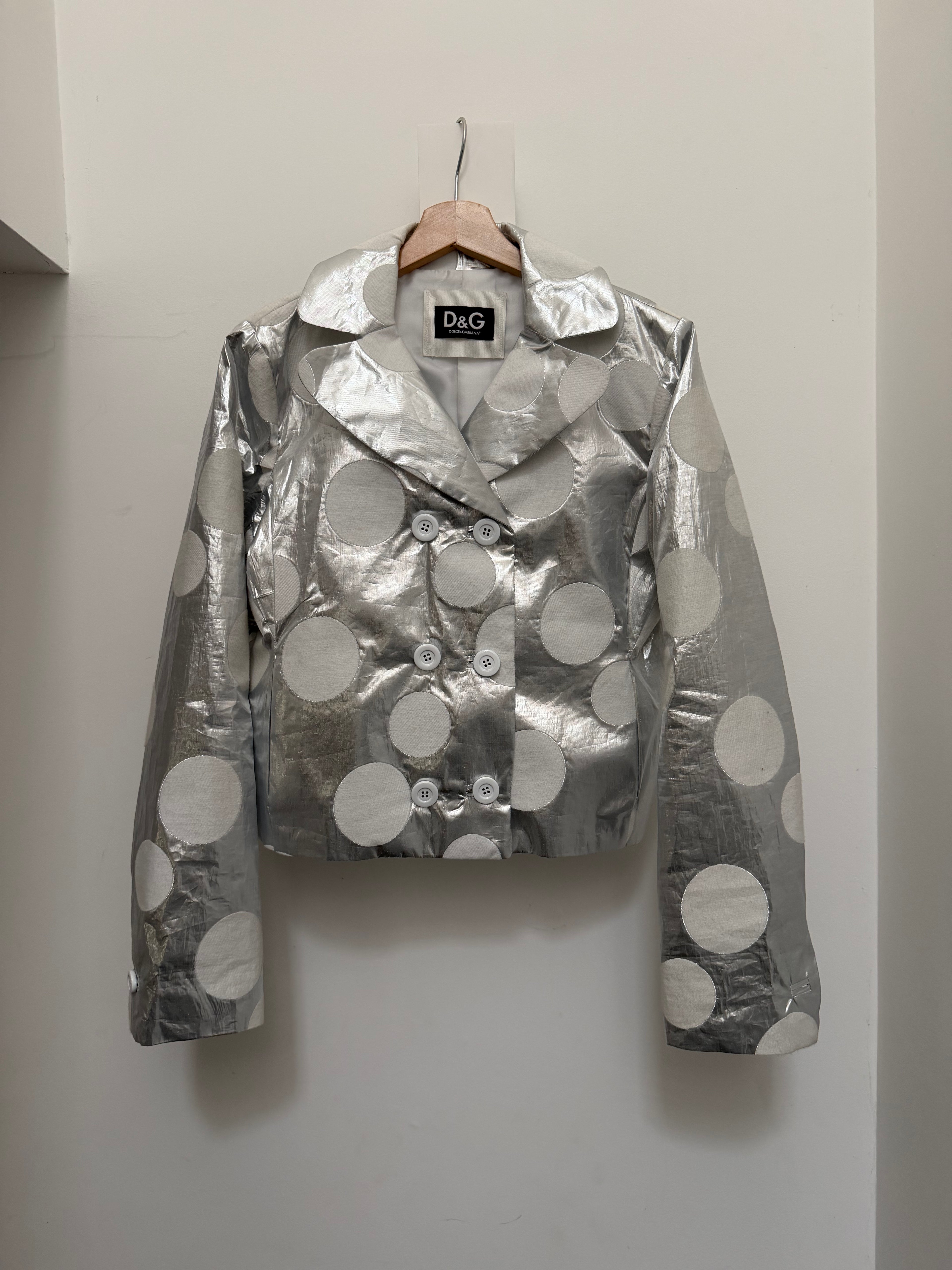 Dolce & Gabbana Metallic Silver Polka Dot Jacket – view 2