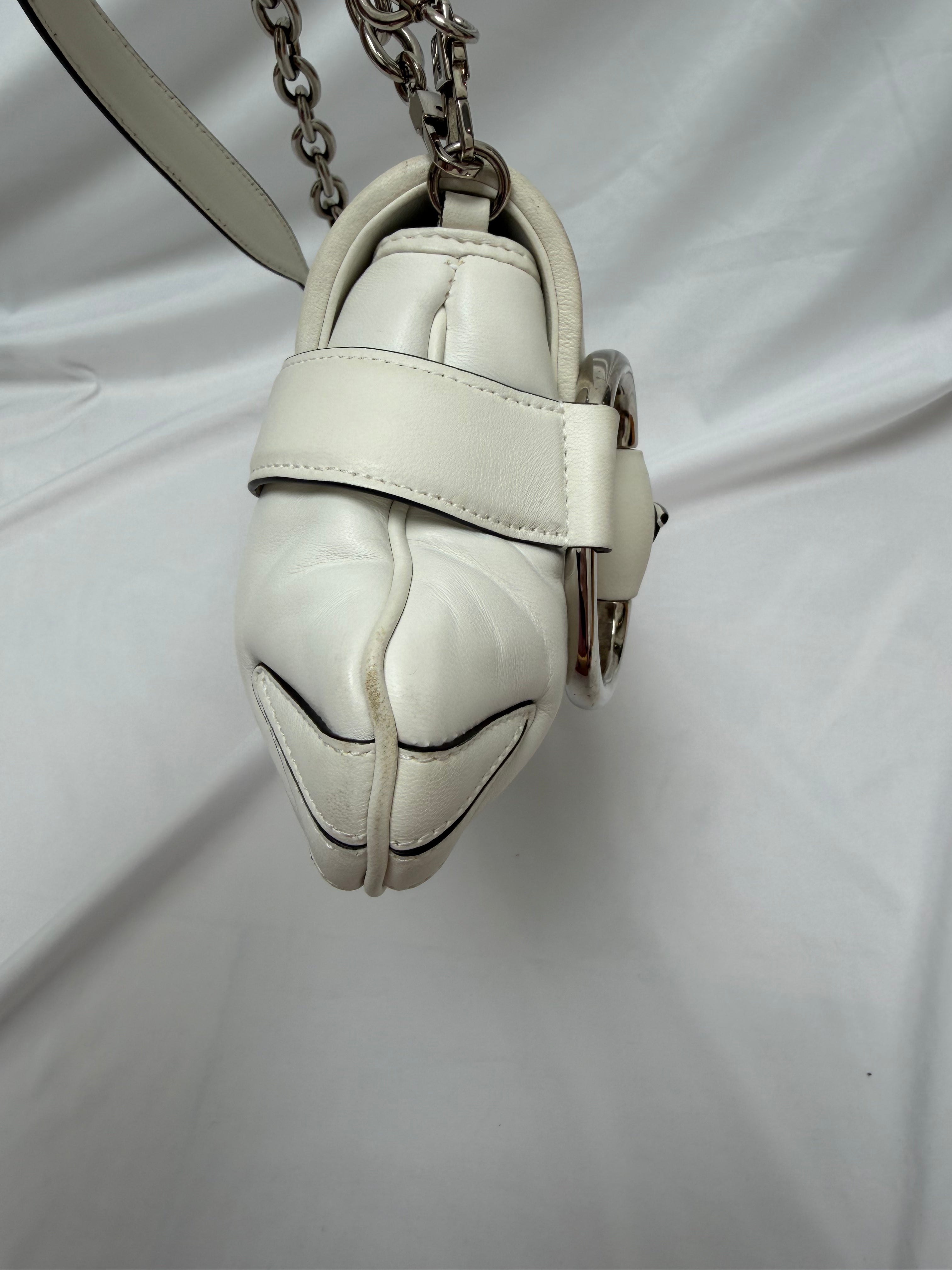 Gucci Horsebit 1955 Shoulder Bag in White – view 10