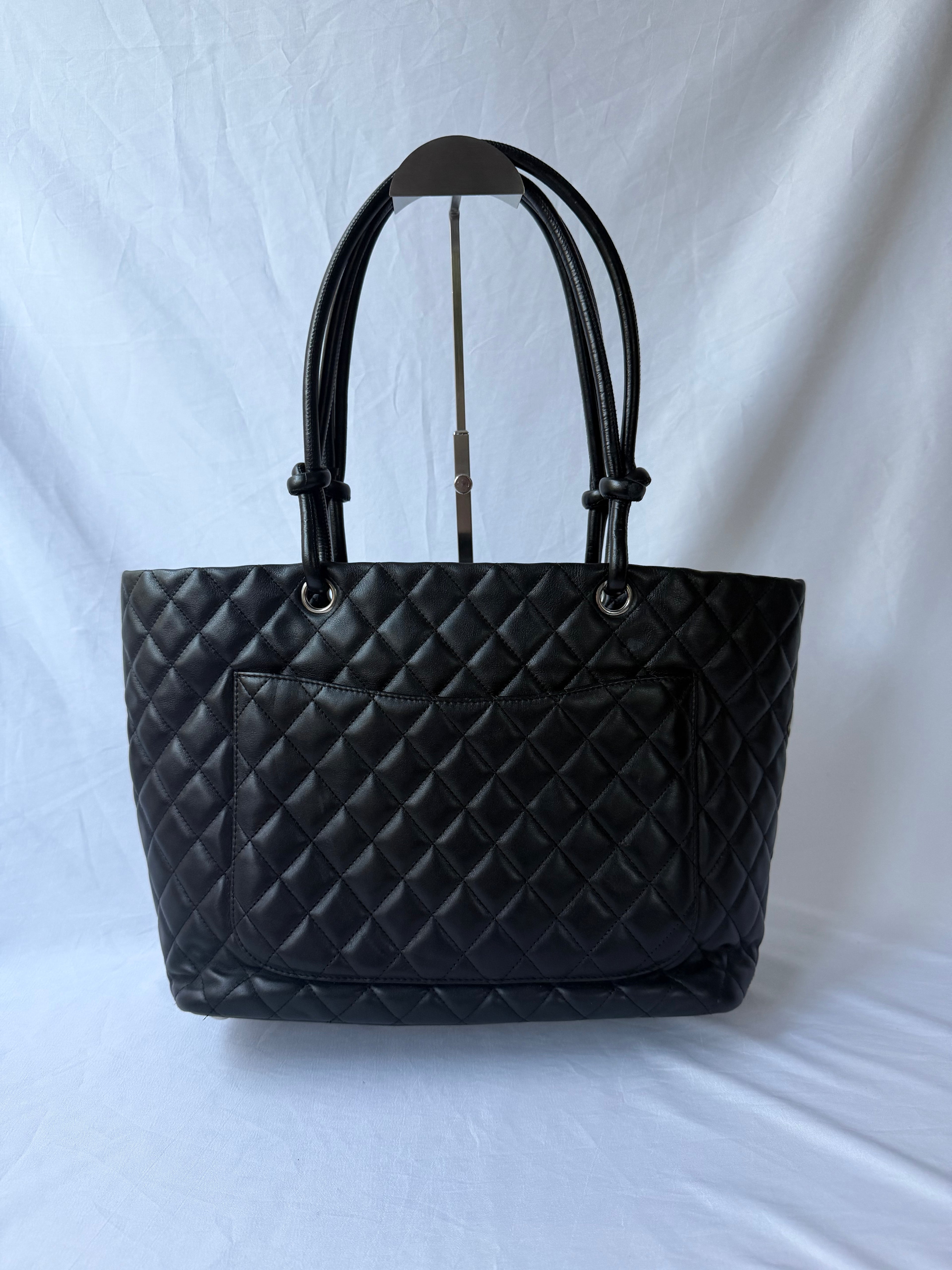 Chanel Cambon Tote Black with White CC Logo