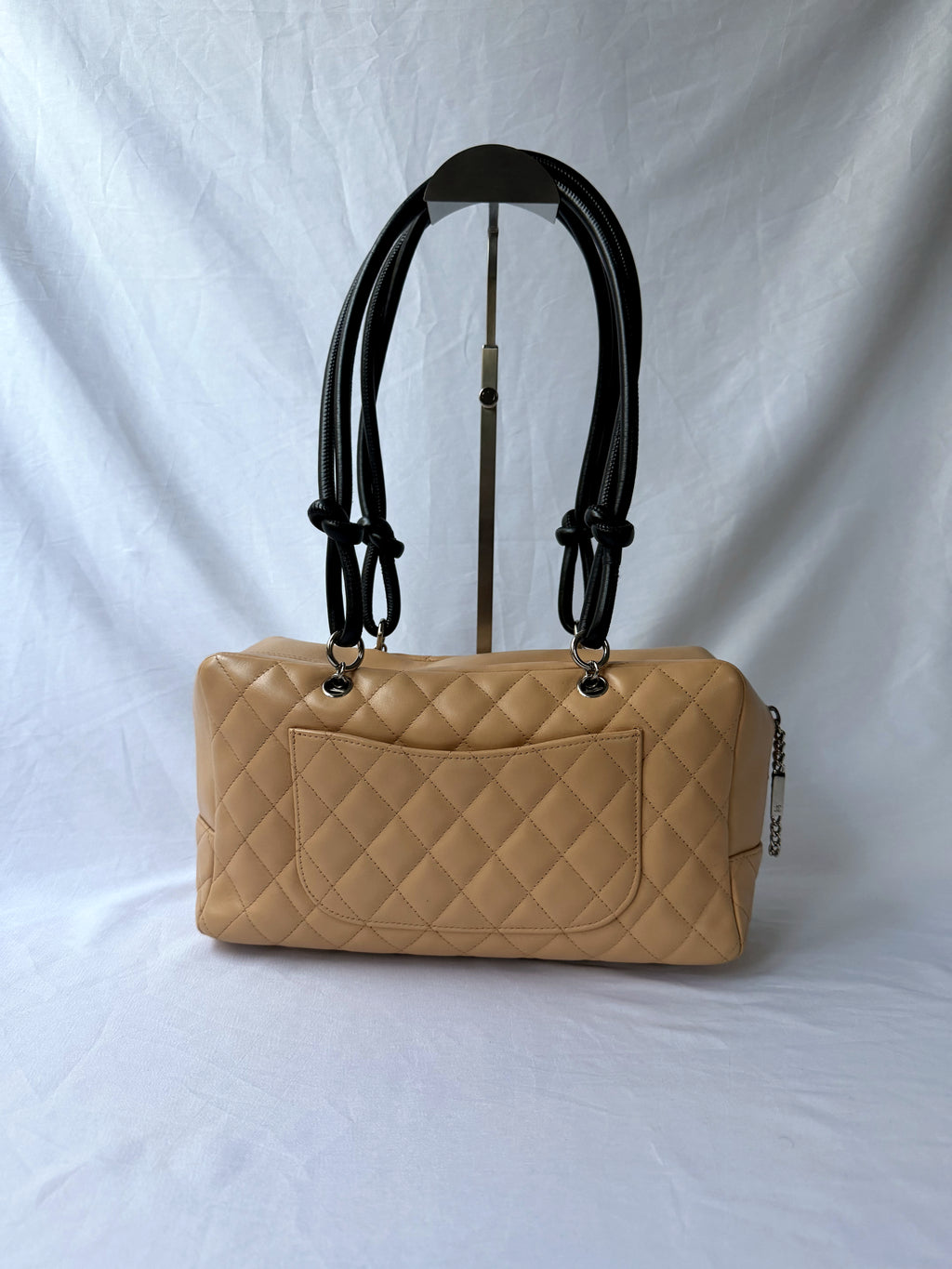 Chanel Cambon Bowler Beige/Camel with Black CC