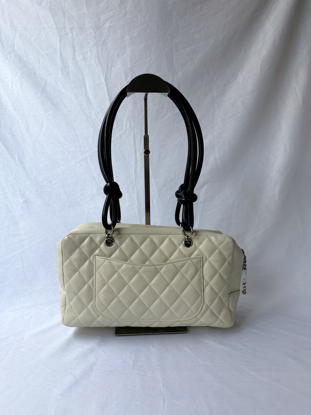 Chanel Cambon Bowler White/Ivory with Black CC