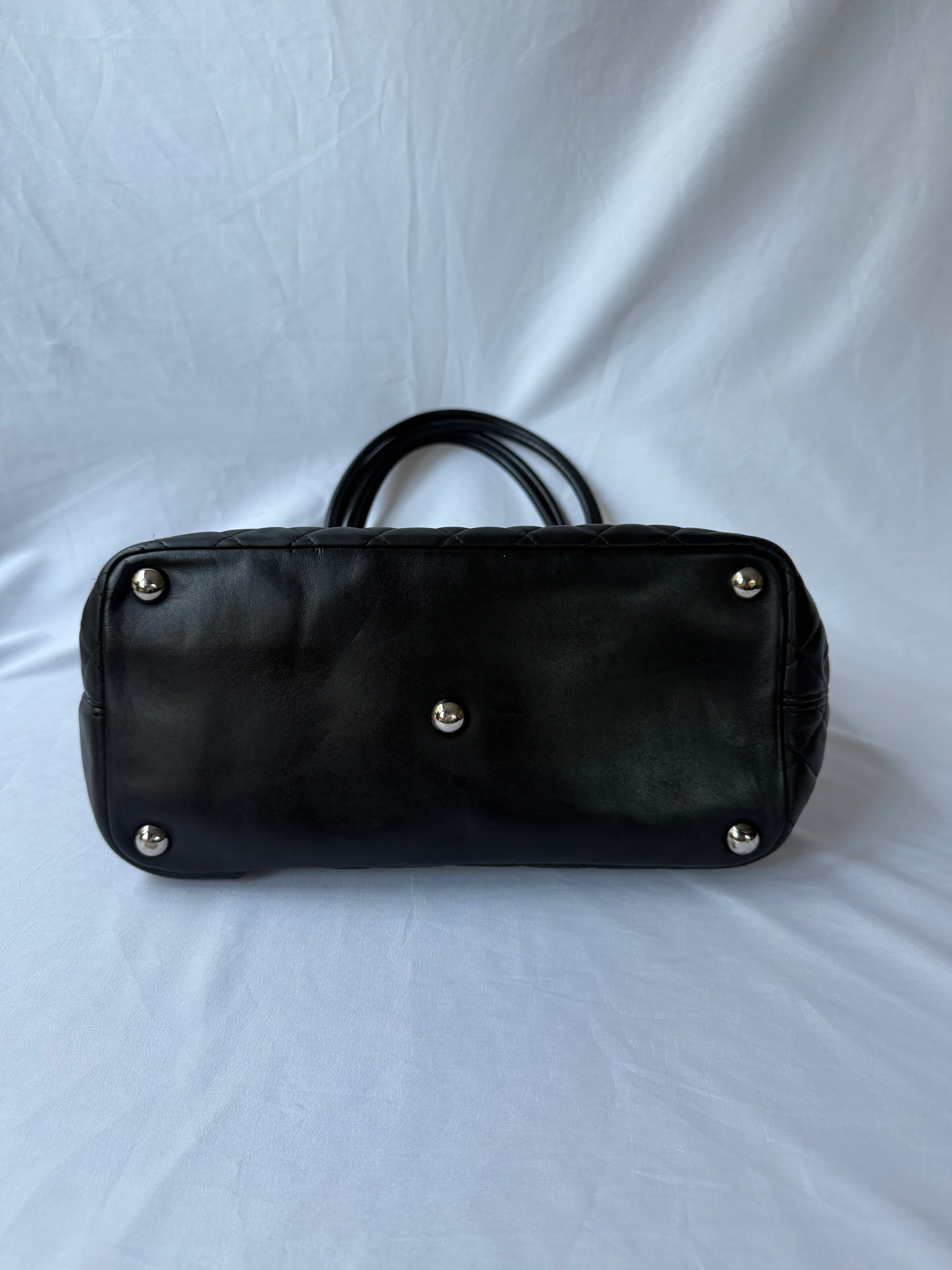 Chanel Cambon Tote Black with White CC Logo