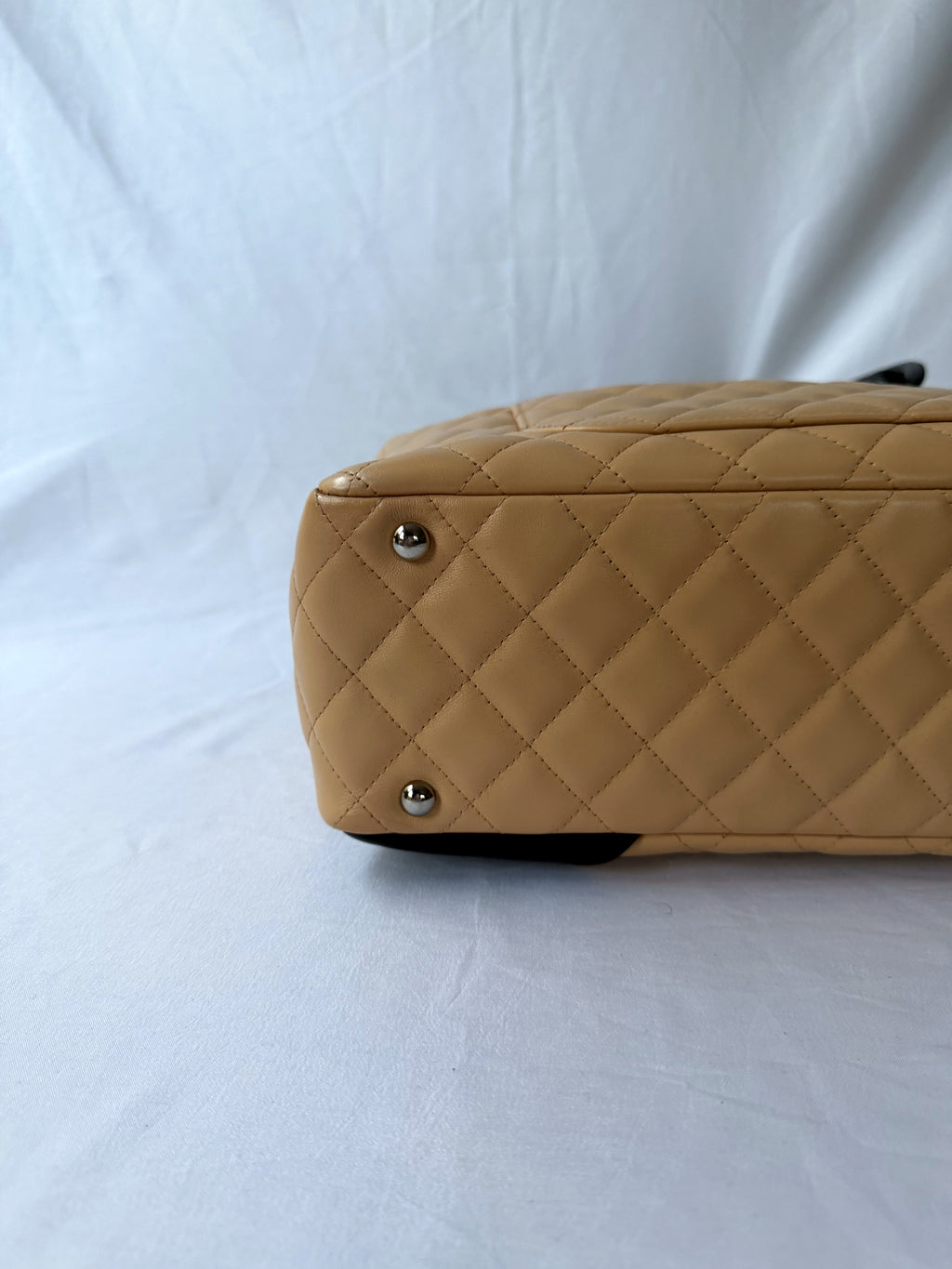 Chanel Cambon Bowler Beige/Camel with Black CC