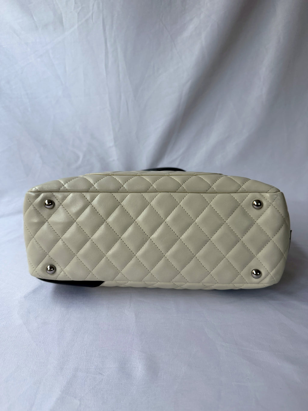 Chanel Cambon Bowler White/Ivory with Black CC