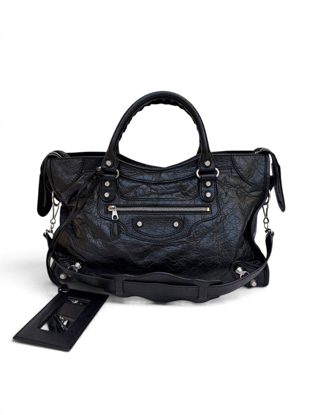 Balenciaga City Bag Medium S/S2014 in Black Lambskin