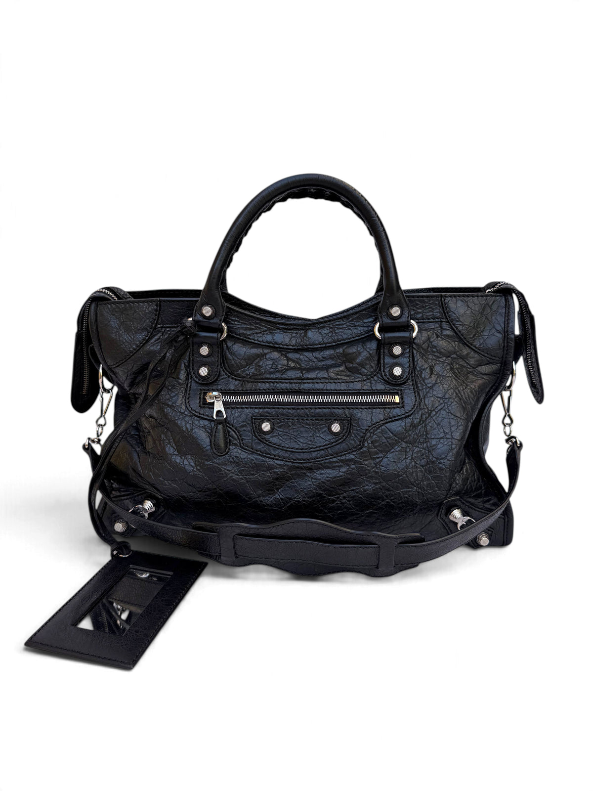 Balenciaga City Bag Medium S/S2014 in Black Lambskin