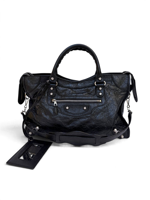 Balenciaga City Bag Medium S/S2014 in Black Lambskin