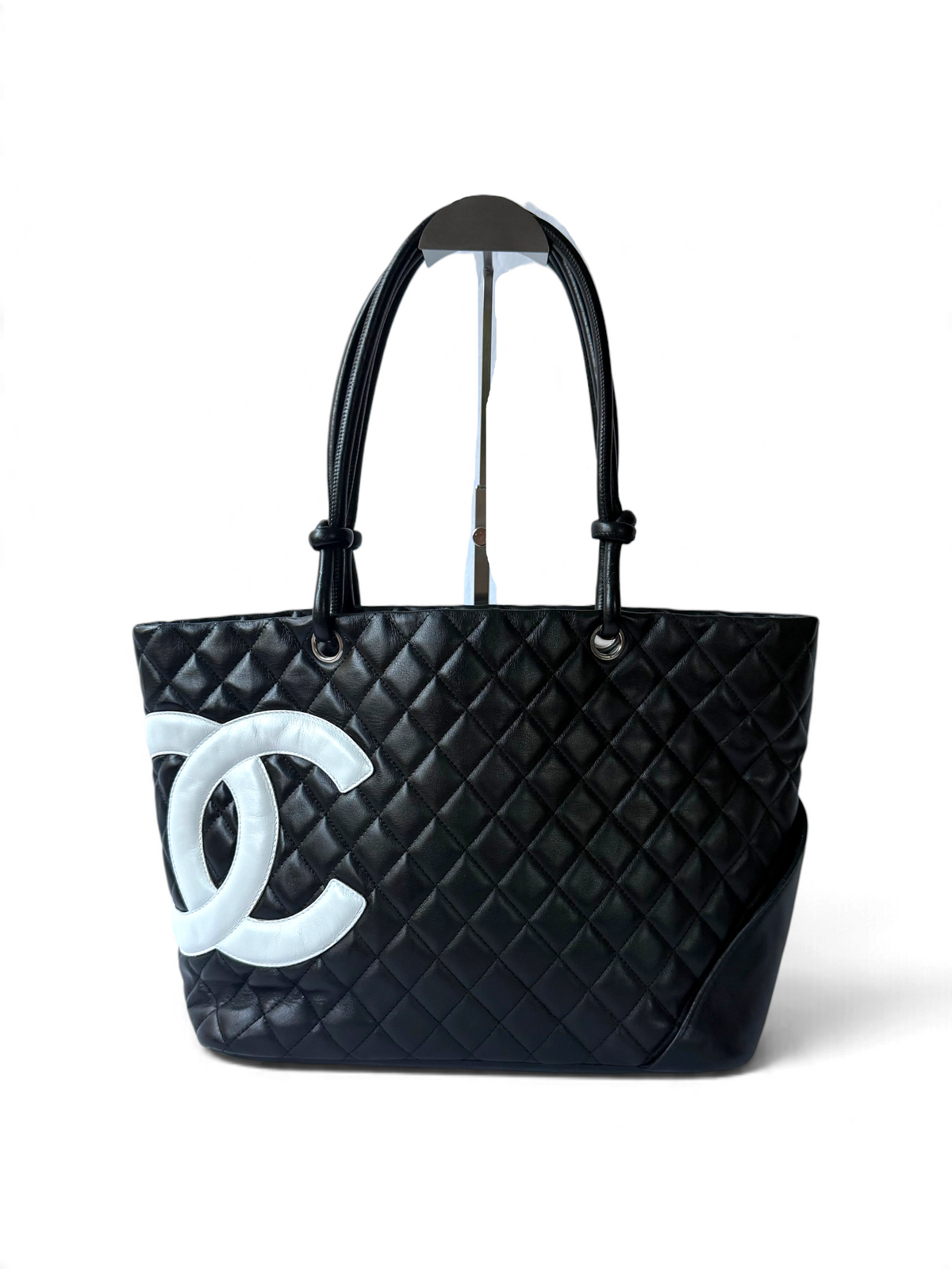 Chanel Cambon Tote Black with White CC Logo