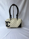 Chanel Cambon Bowler White/Ivory with Black CC