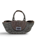 Christian Dior Le Plissé Frame Handle Bag in Grey Pleated Lambskin