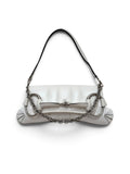 Gucci Horsebit 1955 Chain Shoulder Bag Medium in White Quilted Leather