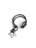 Christian Dior Safety Pin Ring Silver-Tone with Star Charm