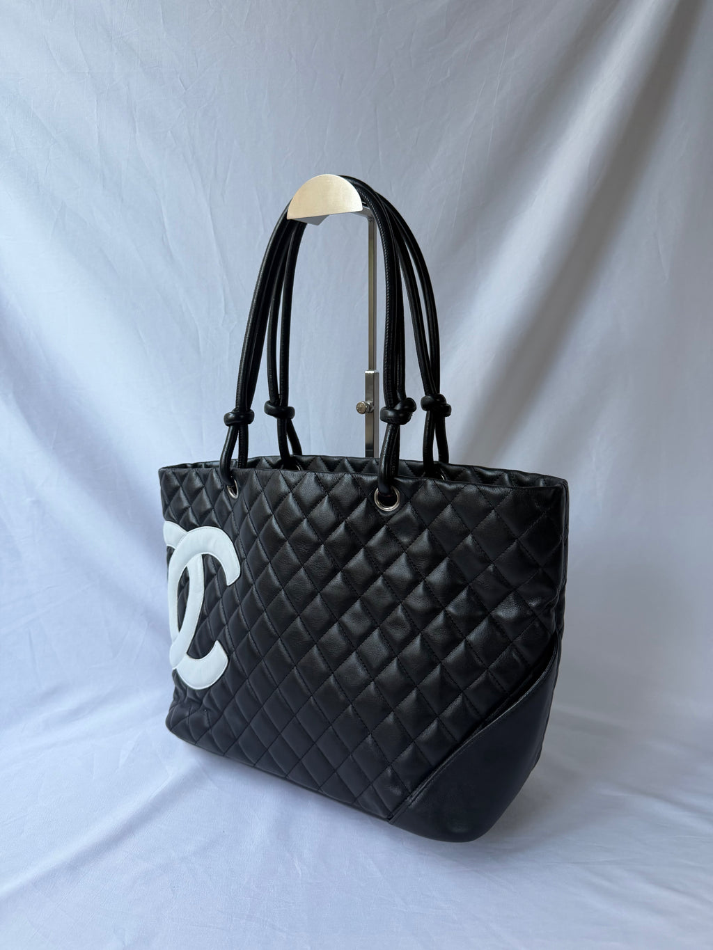 Chanel Cambon Tote Black with White CC Logo