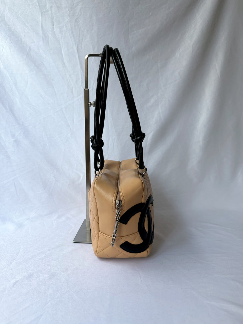 Chanel Cambon Bowler Beige/Camel with Black CC